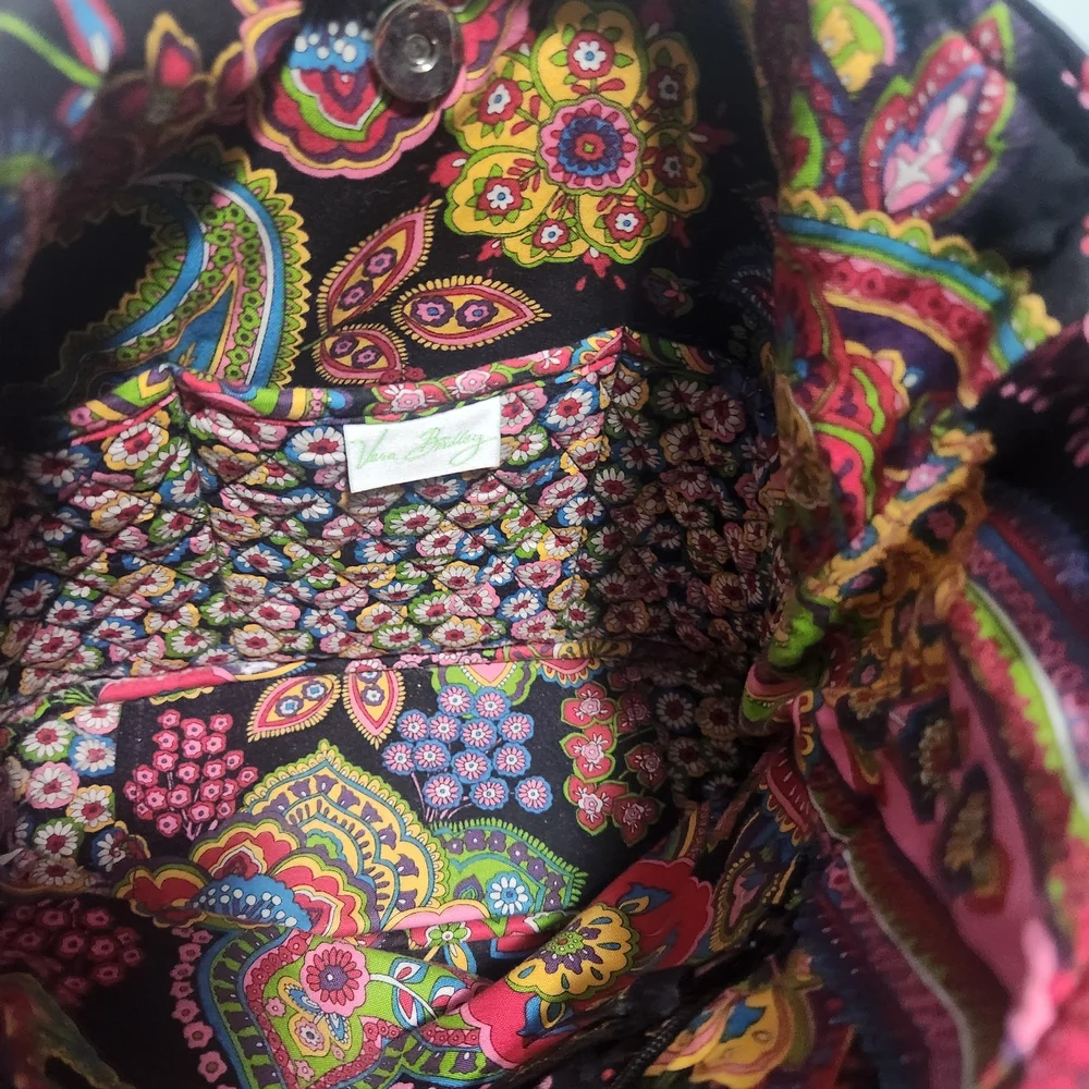 Vera Bradley Symphony in Hue Multi-Color Paisley Quilted Shoulder Hipster Bag.
